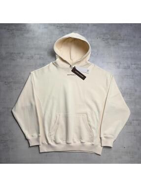 Nude Project Cream Heavyweight Boxy Logo Spellout Hoodie